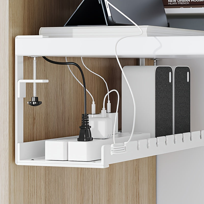Small Undermount Desk Cable Tray - White or Black.