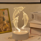 3D Glowing Dolphin Lamp