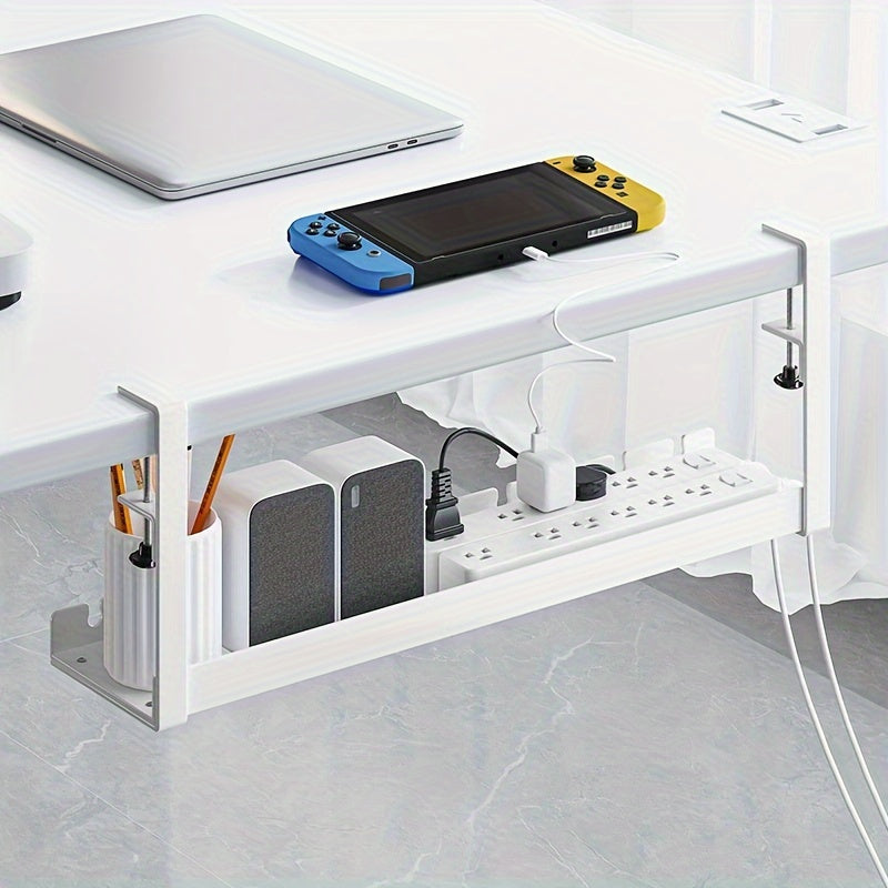 Small Undermount Desk Cable Tray - White or Black.