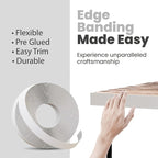 10m White self adhesive PVC Edging Strip.