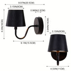 Black Ribbed Feature wall sconce - USB C Rechargeable