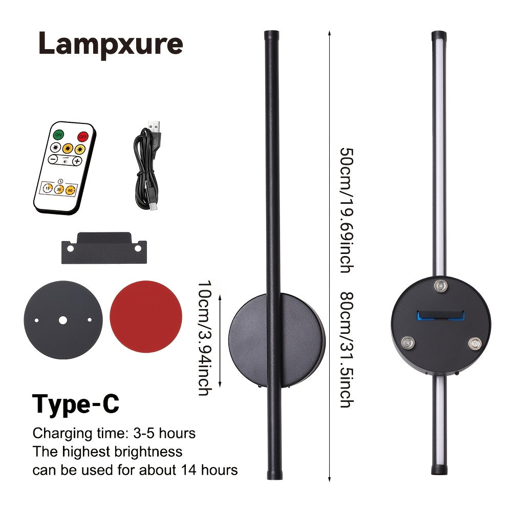 50cm Type-C Rechargeable Wall Light - Modern Minimalist.