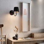 Black Ribbed Feature wall sconce - USB C Rechargeable