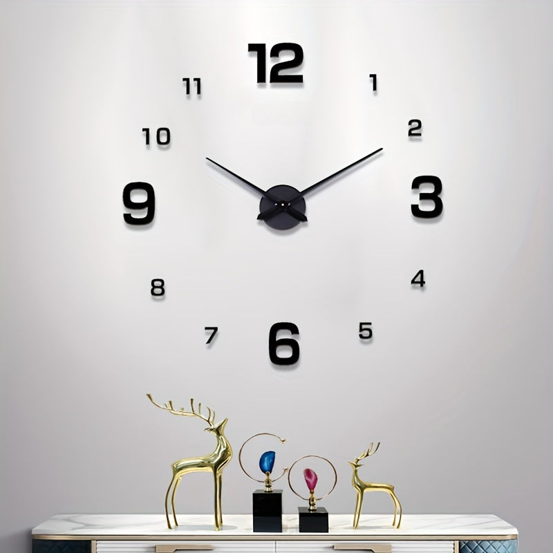 Minimal Frameless Silent Wall Clock - Black or Silver