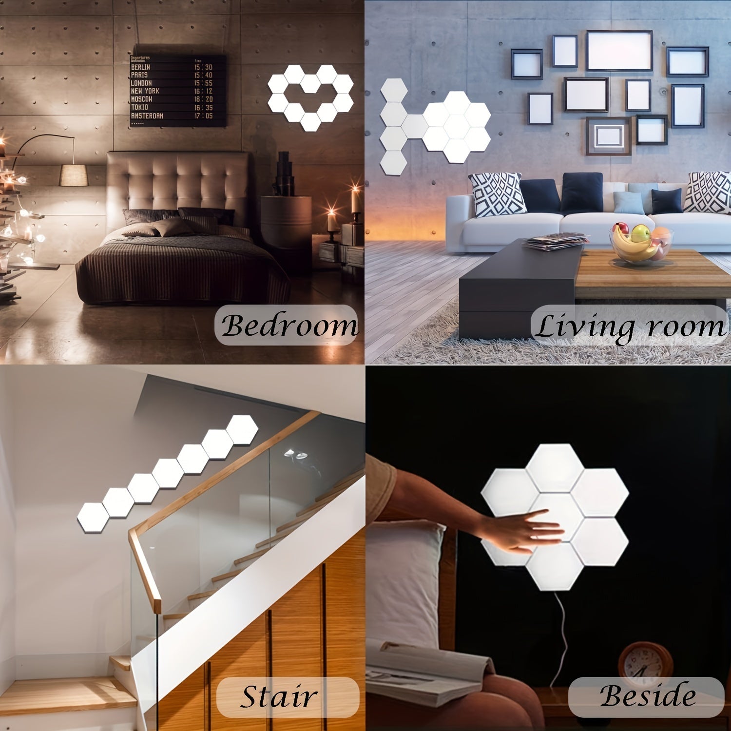 USB Powered Touch Control Hexagon LED Wall Light