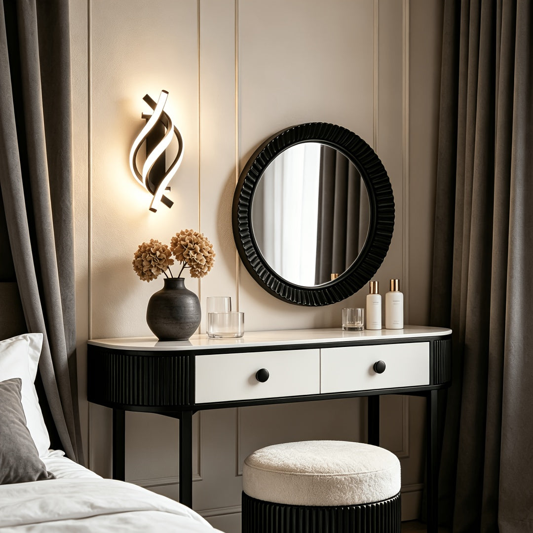 Sleek Modern Rechargeable Black Wall Light