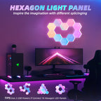 Set of 10 Smart RGB Hexagon LED Wall Lights
