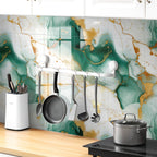 10pcs Green Gold PVC Wallpaper Tiles.