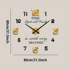 Black Gold frameless wall clock