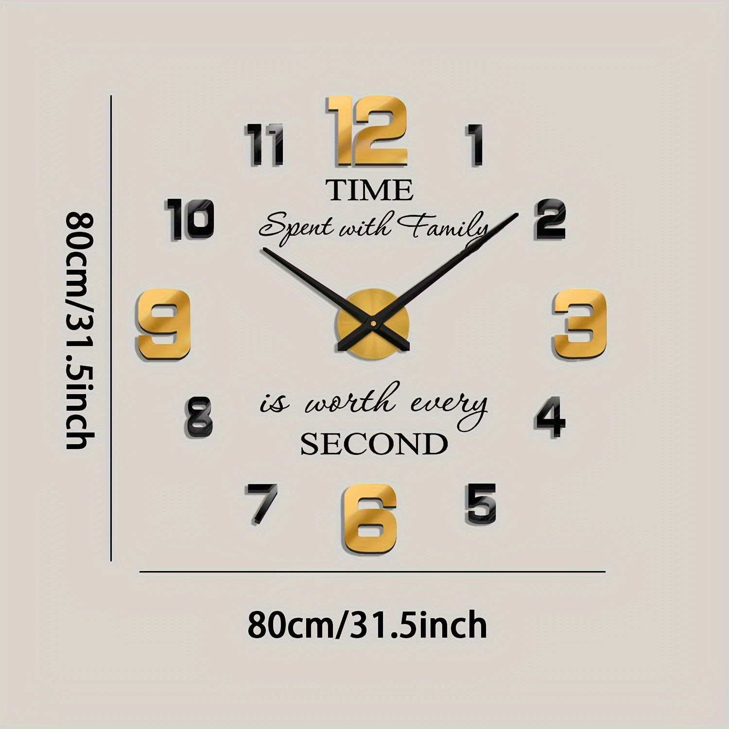 Black Gold frameless wall clock