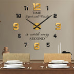 Black Gold frameless wall clock