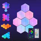 Set of 10 Smart RGB Hexagon LED Wall Lights