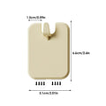 Beige hook with dimensions labeled on a white background
