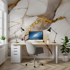 10pcs White Brown PVC Wallpaper Tiles