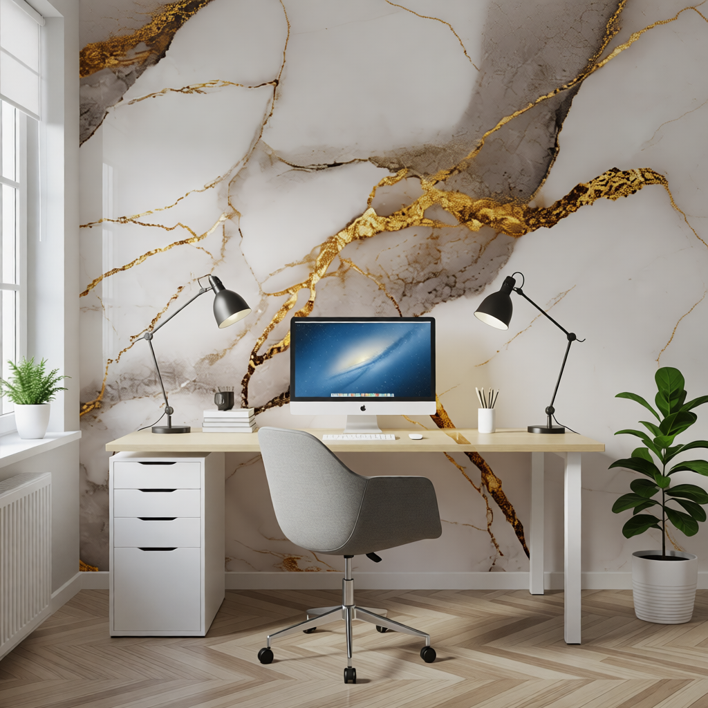 10pcs White Brown PVC Wallpaper Tiles