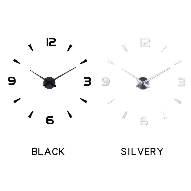 Silver or Black Modern Wall Clock