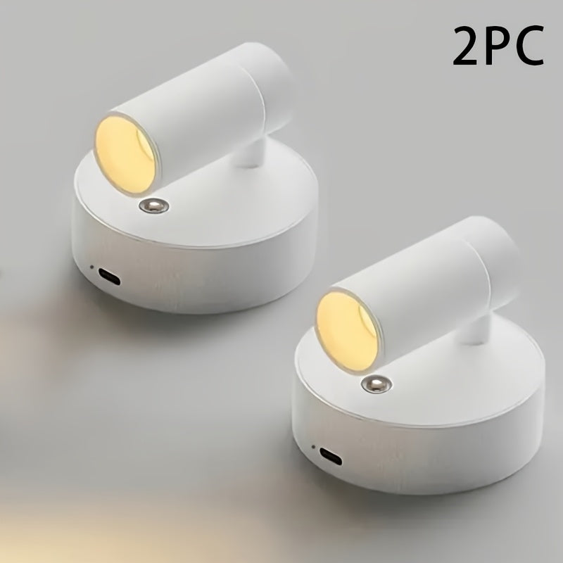 Two white cylindrical lights with yellow accents on a gray background, labeled '2PC'.