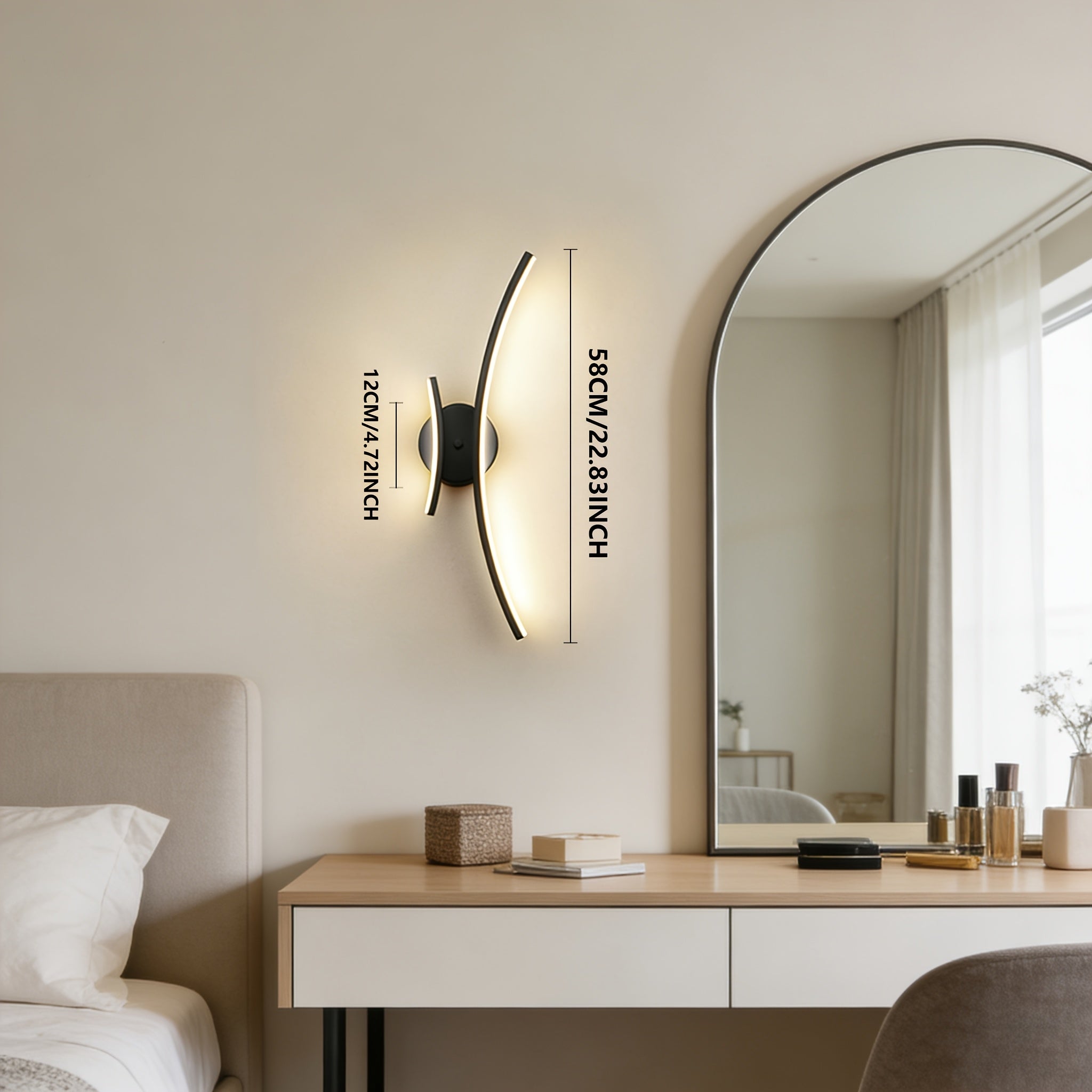 Black Curved Rechargeable Fixture