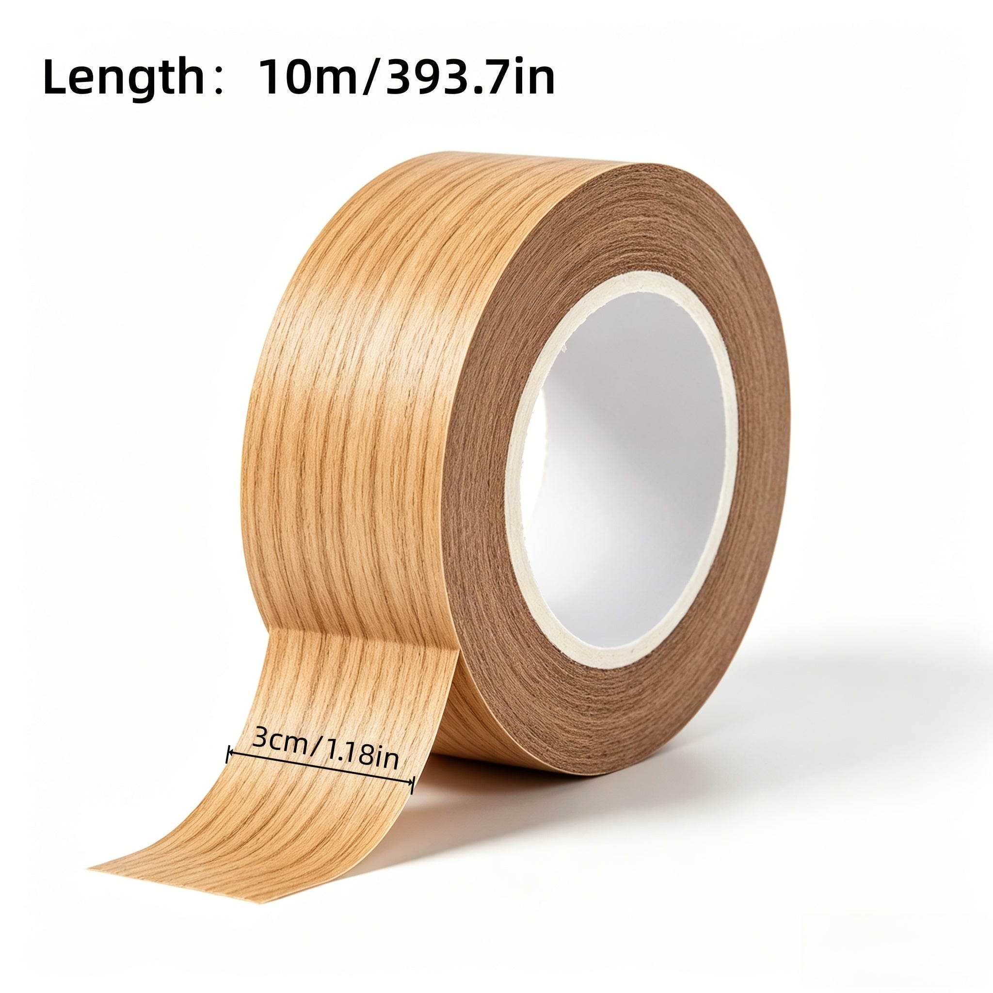 3cm x 10m Self-Adhesive Wood Grain Edge Tape.