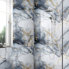 10pcs Blue Gold PVC Wallpaper Tiles.