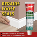 GKW nail-free adhesive tube with text on repairs loose seals and instant fix weather strip.