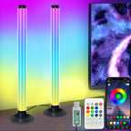 RGB color changing lamps with smartphone app and remote control, GVTCO brand visible.